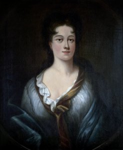 青いラップの若い女性の肖像画 作： English School